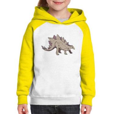 Imagem de Moletom Infantil Stegosaurus - Foca na Moda, Branco, Amarelo, 4