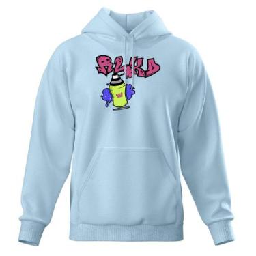 Imagem de Blusa de Frio Moletom Fechado Com Capuz Bolso Canguru - Relaxado, Azul