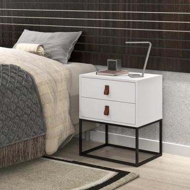 Imagem de mesa cabeceira unic 45Cm estilo industrial base de ferro - LCN Moveis,