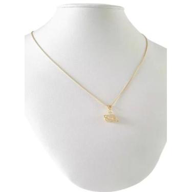 Imagem de Cordão Feminino 1mm Planeta - Banhado a Ouro 18k - ToJoia18k