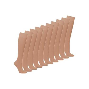 Imagem de Kit com 10 Meias 3/4 Fio 20 Loba 5510-001 - LUPO, Bege