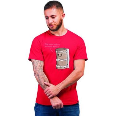 Imagem de Camiseta Masculina Velho demais Pra Essa Mrda - Hipsters, G, Vermelho
