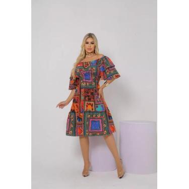 Imagem de Vestido Ciganinha Midi Moda Evangélica Lastex Com Elástico - s22 - CLI