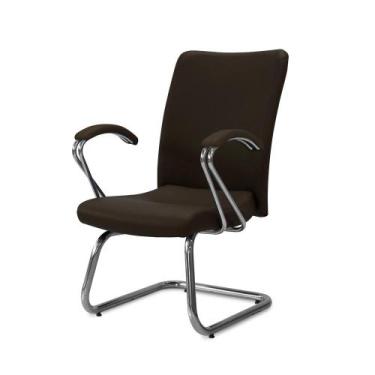 Imagem de Cadeira Diretor Isola Pé Contínuo CR Com Braços 5269 Marrom - Flex Cad
