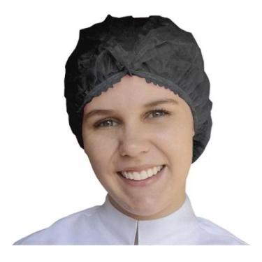 Imagem de Touca Sanfonada Descartável em TNT Black Preto - Pct 200 Und - Descart