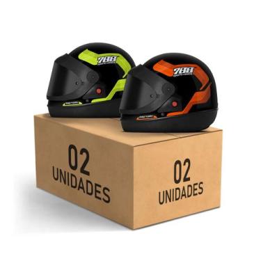 Imagem de Kit 2 Capacetes Sport Moto 788 Viseira Fumê Fechados Pro Tork Masculin