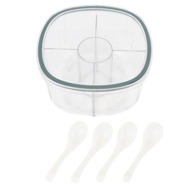 Imagem de Caixa de Tempero de 4 Compartimentos, Design Flip Top, Maximização de Espaço de Gaveta e Bancada, Escolha de Presente de Feriado, Caixa de Tempero de Plástico Adequada para Casa,
