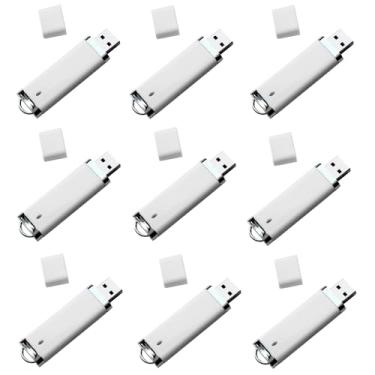 Imagem de Pen Drive USB de 512 MB, pacote com 100 unidades de polegar de 512 MB, pacote com 100 unidades flash USB a granel de 512 MB, pen drive USB 2.0, pen drive USB 2.0 (branco, sem logotipo)