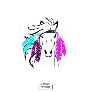 Imagem de Hippie Horse Ranchy Rach Farm A76500 Notebook: Diary, Matte Finish Cover, Journal, Planner, 6x9 120 Pages, Lined College Ruled Paper