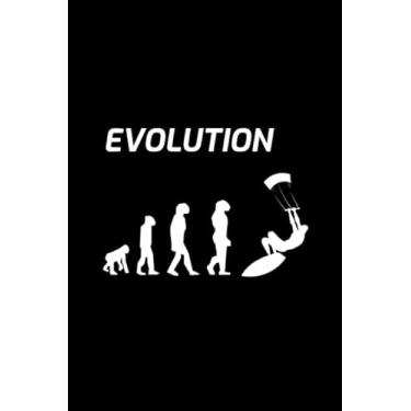 Imagem de Evolution: Kitesurfing Kiteboarding Kitesurfer Gift Blank Lined Journal Notebook Diary