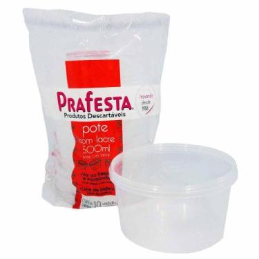 Imagem de Pote Redondo Com Lacre 500ml Com 10 Unidades- Prafesta