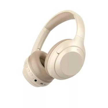 Imagem de Fone de ouvido Bluetooth Headset Max Sem Fio Headphone Recarregável P9 AirTop Casual Esportivo - BEGE