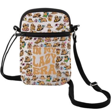 Imagem de MEIKIUP Sloth Gifts Bolsa tiracolo de preguiça In My Lazy Era, bolsa tiracolo para amantes de preguiça, presentes para amantes de preguiça, Lazy Era Cb