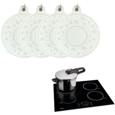 Imagem de  Almofada De Silicone Para Fogão De Indução Com 4 Peças - Kapnoh, bran