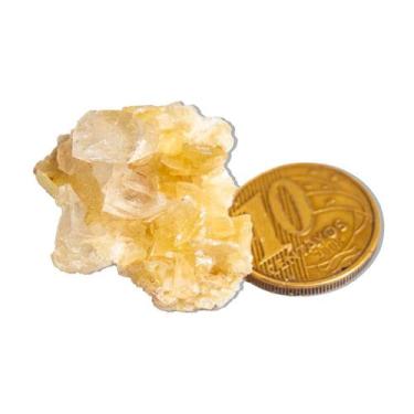 Imagem de 01 Drusa Mica Amarela Pedra Natural Média 25 a 30mm Tipo B - Cristaisd
