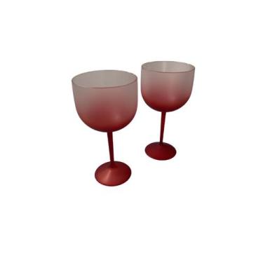 Imagem de Taça feita em Acrílico Decorativa Degradê Vermelho 20x10cm - Genérica
