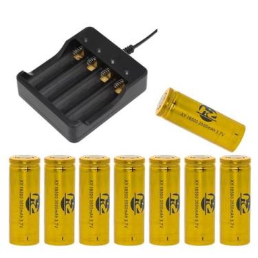 Imagem de Kit Carregador Duplo De 4 Slot Bateria 14500 Mais 8 Bateria 18650, 145