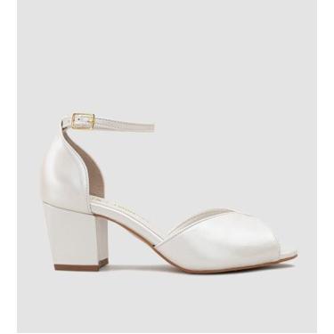 Imagem de Sandália Noiva Couro Perolado CBK - CHIBINSKI, Off white, 35, Feminino