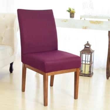 Imagem de Kit 3 Forro para Cadeiras de Jantar Envio 24h Marsala - Charme do Deta