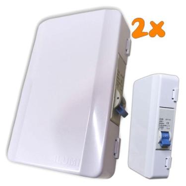 Imagem de Kit 2 Quadro Caixa Sobrepor Parafusar com Disjuntor 25a Ar Condicionad