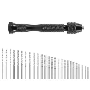 Imagem de Takelablaze Conjunto de 49 peças de brocas manuais manuais de torno pequeno, conjunto de brocas de micro torção, ferramentas rotativas para madeira, joias, plástico, resina, miniatura