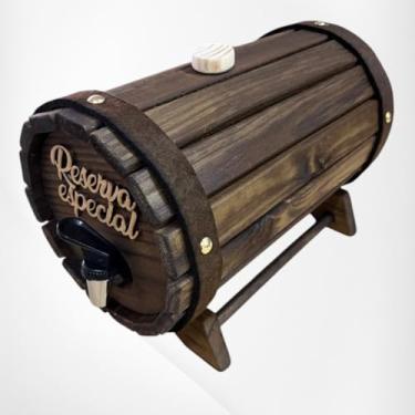 Imagem de Pingômetro de Madeira Pinus – Barrica Dispenser 3L para Cachaça e Drinks