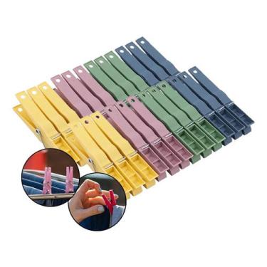 Imagem de Kit 24 Pregador De Roupas Prendedor Plástico Sanremo