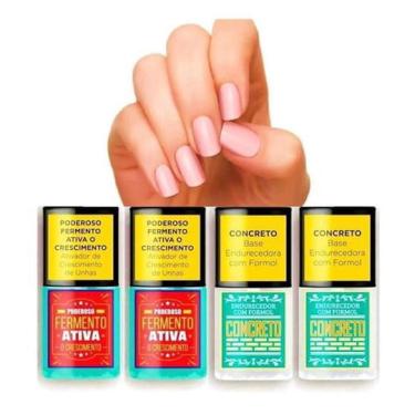 Imagem de Bases De Unha Top Beauty Concreto Endurecedor + Fermento 4Un