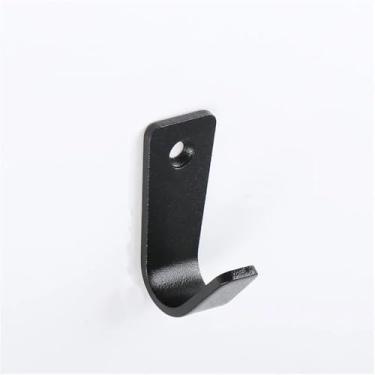 Imagem de 2 peças de ganchos para casacos de metal com furo único, cabideiro para roupas, banheiro, aço inoxidável, ganchos à prova de ferrugem, suprimentos para casa, teto, parede, S, preto, 2 peças