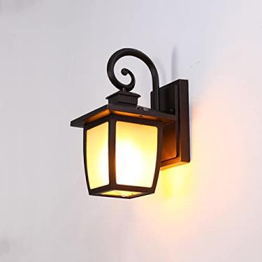 Imagem de Luminária de parede externa à prova d'água, luminária de parede antiga com lanterna, luminária de parede externa IP43 com cúpula de vidro, luminárias de varanda, montagem na parede para gara
