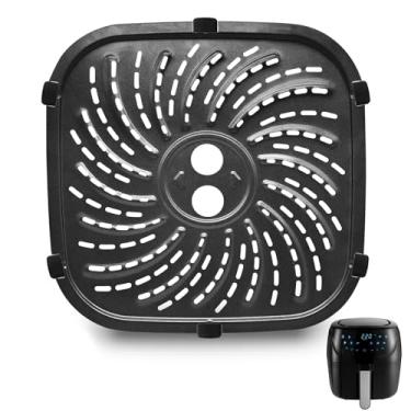 Imagem de GWBSXM Bandeja de substituição para fritadeira a ar Russell Hobbs 27160 4L Rapid Digital, 24 × 24 cm Frigideira a ar de grau alimentício Placa de grelha Placa de reposição Peças de reposição