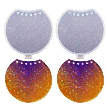 Imagem de 2 peças de molde de silicone holográfico em forma de orelha de mouse para faixa de cabeça faça você mesmo, joias, artesanato, molde de resina de orelha de rato com furos, moldes de bolo de chocolate