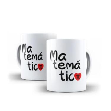 Imagem de Caneca Porcelana Curso Matemática com Coração - Villa Caneca