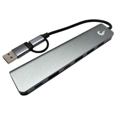 Imagem de HUB Rise Mode 04 USB-C 3.0, 7 em 1, para 4x USB 2.0, 2x USB-C, 1x USB 