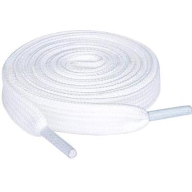 Imagem de Par Cadarço Atacador Grosso Chato De Poliéster 1,40 Branco - Home Good