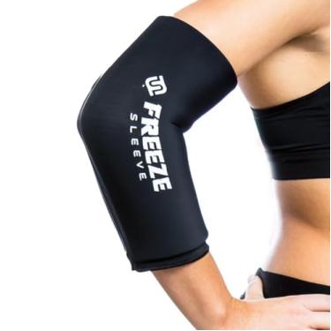 Imagem de Manga de compressão FreezeSleeve para terapia fria – Manga de alívio da dor natural para músculos e articulações – Tamanho para homens, mulheres e crianças – Feito nos EUA – para artrite, lesões e recuperação esportiva, Preto, Medium (10-13 in/26-33 cm)
