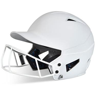 Imagem de CHAMPRO HX Capacete de softbol com ajuste rápido com máscara em cor sólida e acabamento fosco