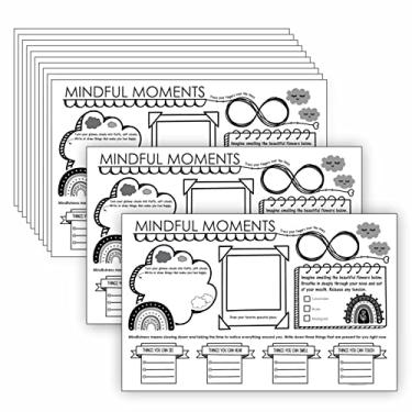 Imagem de Técnicas de aterramento para atividades infantis de alívio da ansiedade PLACEMATS - 25 do tapete de atividade The Mindful Coloring for Kids. Ajude as crianças com ansiedade. Ferramenta calmante sensorial para crianças. Atividades conscientes para crianças