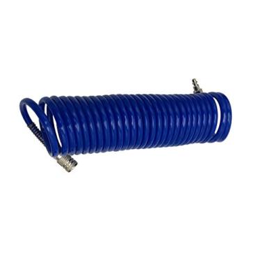 Imagem de Recoil Hose Mangueira de ar de recuo para serviço pesado, linha de ar, mangueira de bobina de poliuretano portátil de 9,5 cm com conexões rápidas para compressor de ar, pulverizador e uso industrial