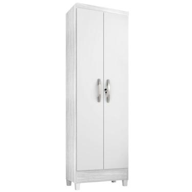Imagem de Armário Multiuso 2 Portas Com Chave Egito Carvalho Branco/branco - Incorplac