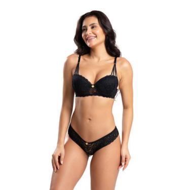 Imagem de Conjunto Galisteu IMI Lingerie  Renda com Calcinha Fio Duplo Sensual e