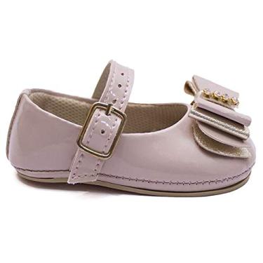 Imagem de Sapatinho De Bebê Primeiros Passos Casual Com Lacinho Dt B03 (18, Rosa Dourado)