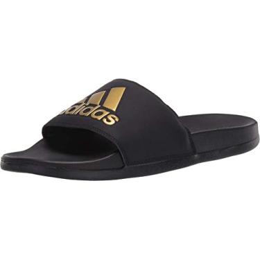 Imagem de adidas Adilette Comfort Chinelo masculino, Black/Gold Metallic/Black, 11