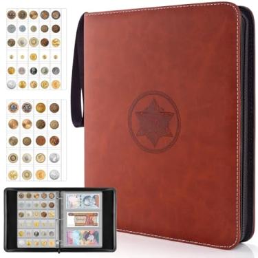 Imagem de JoyHood Coin Collection Book Holder for Collectors - 400 Coins Pockets+15 Bills Pockets, Coin Collection Organizer Storage Box Case Album for 20/25/ 27/30/ 38mm Coin