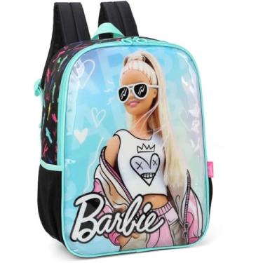 Imagem de Mochila Escolar, Infantil, Barbie, Grande, Verde Luxcel