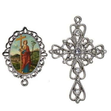 Imagem de Crucifixo Arabesco Terço de Noiva Relicario Santa Helena Peças para Mo