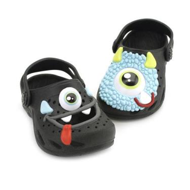 Imagem de Babuche Plugt Infantil Ventor Baby Monstros Preto Masculino Feminino, 