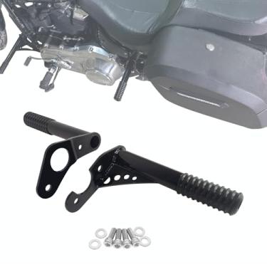 Imagem de DreDoggMoto Apoios Para Os Pés Traseiros Do Passageiro, Protetor De Quadro E Harley Davidson Softail Street Bob Fxbb, Low Rider Fxlr, Heritage Classic 2018-2023, Alumínio Aço Preto