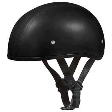Imagem de Capacetes Daytona para motocicleta meio capacete caveira - Couro coberto com viseira de O 100% aprovado pelo DOTDaytona Helmets "Leading The Way In Quality Headgear" XXXX-Large preto D3-ANS-4XL