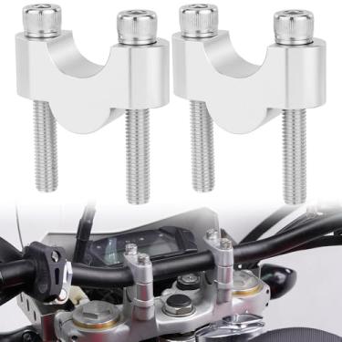 Imagem de Xitomer Elevadores de guidão de 22 mm 7/20.3 cm para motocicleta ATV Dirt Bike Handlebar Risers sem braçadeiras Apto para KLR650, Grom MSX125, KLX300 Suportes de guidão aptos para ER-5 (prata areia